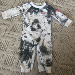 Hurley Black and White Tie-Dye Kids One Piece 9m
